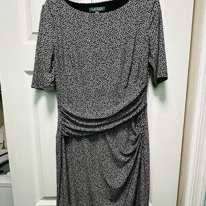 Lauren by Ralph Lauren Black and White Patterned Dress